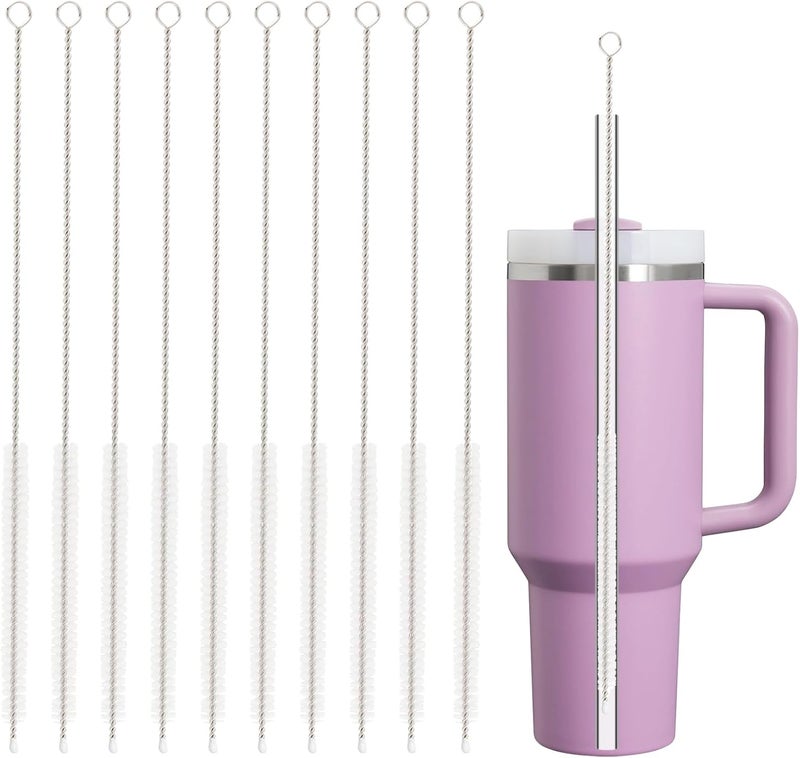YOUCOX Straw Cleaner Brush for Stanley, 10Pcs Reusable Extra Long Straws Cleaning Brush for 14oz 20oz 30oz 40oz Stanley Mug, Cleaning Brushs for All Plastic, Glass, Stainless and Silicone Straw - Image 1